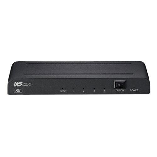 ラトックシステム 8K対応 1入力4出力 HDMI分配器 1つの映像信号をモニター4台に出力可能 8...