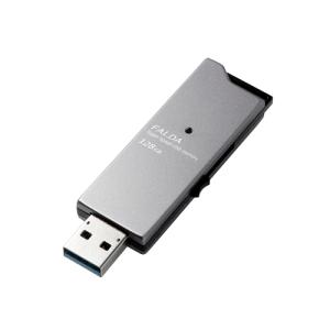 エレコム USBメモリー/USB3.0対応/スライド式/高速/DAU/128GB/ブラック MF-DAU3128GBK｜beisiadenki