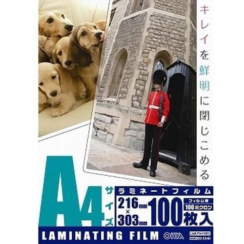 オーム電機 OHM ラミネートフィルム１００ミクロン Ａ４ １００枚 LAM-FA41003