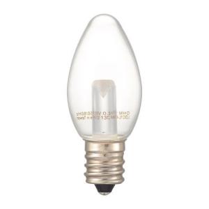 LED電球 ローソク電球形 E12/0.5W 昼白色 クリア オーム電機 LDC1N-H-E12 13C｜beisiadenki