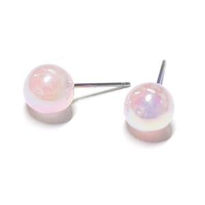 【1ペア】約8mmオーロララベンダーカラーBallチタン芯ピアス