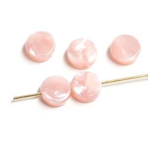 【1個入り】貫通穴！約6mmピンクJadeカラーセルロース (acetylcellulose)樹脂パーツ