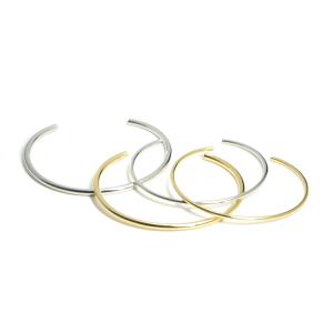 【1個】厚み約2mmのシンプル真鍮製シルバーバ...の詳細画像5