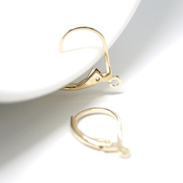 【6個入り】約16mmカン付きLoopゴールドワンタッチフックピアス金具 NF/eje1002