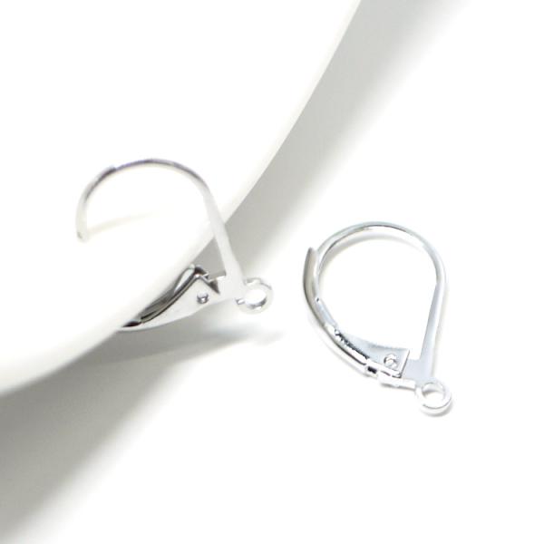 【6個入り】約17mmカン付きLoopシルバーワンタッチフックピアス金具 NF/eje1002