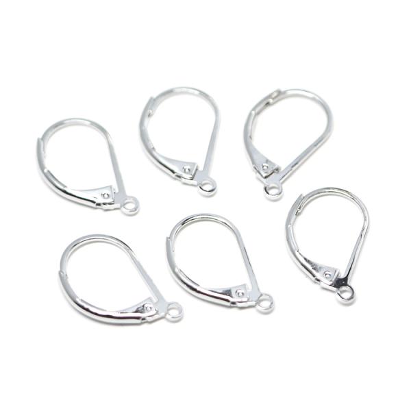 【6個入り】約17mmカン付きLoopシルバーワンタッチフックピアス金具 NF