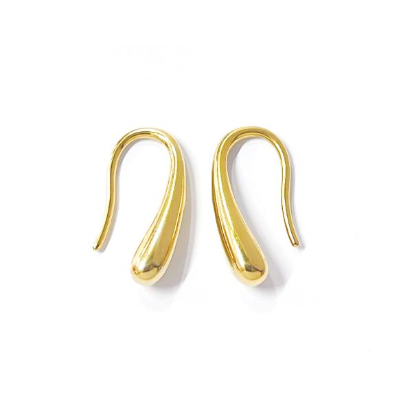 ese142-2【6個（3ペア）入り】18KGP 全長約16mm しずく形 Tear Drop フッ...