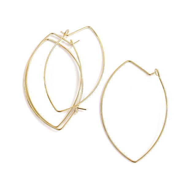 eje705【4個入り】華奢 丈夫な大ぶり楕円形 約30mm * 51mm 16KGP ゴールド フ...