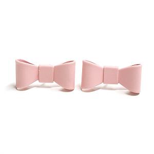 【1ペア】フレンチピンクカラーリボンチタン芯ピアスの商品画像