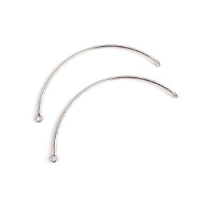 両カン付き！華奢なハーフサーク形シルバーコネクター、連結パーツ