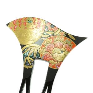 鼈甲 簪 螺鈿蒔絵 モダン文様 かんざしべっ甲 本鼈甲 髪飾り A34 (留袖
