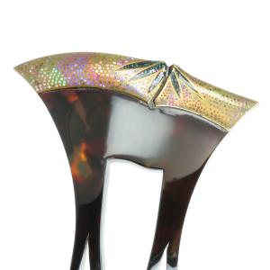 本鼈甲かんざし べっ甲＆あこや真珠 髪飾り 和装小物 簪 プレゼント