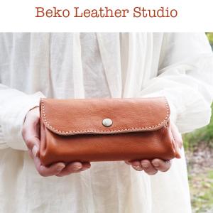 アコーディオン/ジャバラのヌメ革長財布/大きな財布/ハンドメイド財布