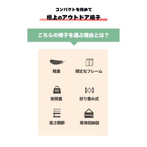 折りたたみ椅子 アウトドア 軽量 コンパクトの詳細画像1