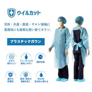 箱売り 送料無料 プラスチックガウン 男女兼用...の詳細画像1