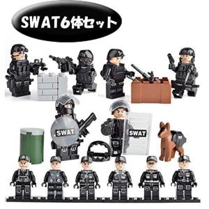ミニフィグ SWAT6体 武器80個 セット レゴ 互換 ブロック 人形 ミニフィギュア 子 供 キッズ 男の子 おもちゃ プレゼント