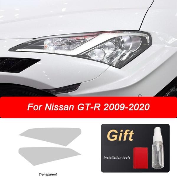 日産GTR ヘッドライト 保護フィルム ステッカー R35 Nismo 2009 - 2020 アク...