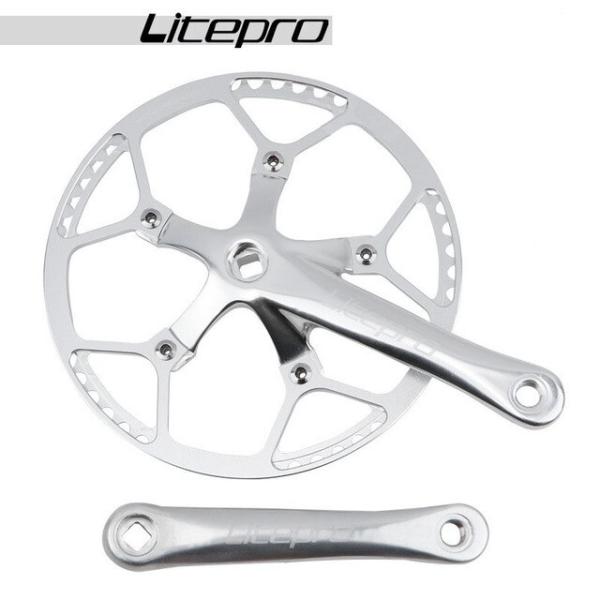 Litepro 自転車 クランクセット 集積 シングル ギア クランク 58T Silver クラン...