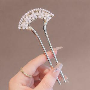 かんざし 簪 バチ柄 メタル シルバー フラワ...の詳細画像5