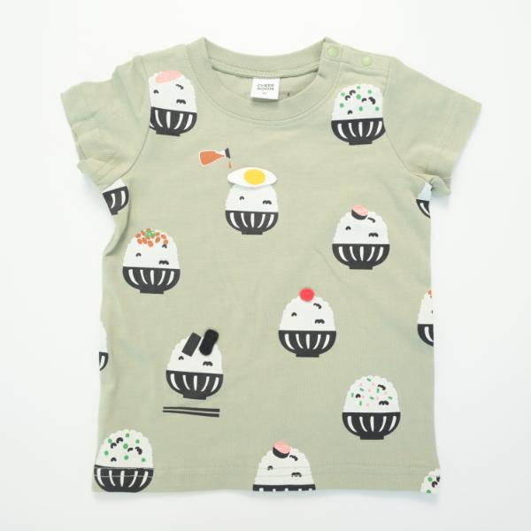 CHEEK ROOM ご飯のおともTシャツ 半袖 食べ物 卵かけご飯 ふりかけ しかけ付き 子供服 ...