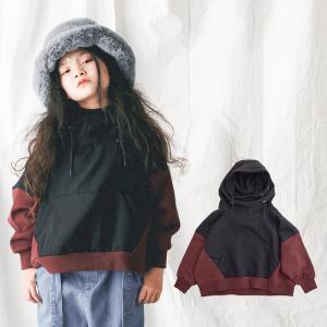 nunuforme 子供服 プルパーカー ミックスパーカー ビッグシルエット 1
