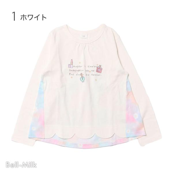 SKAPE スカラップ サイド 切り替え ロンT コスメ ガーリー 花柄 ゆめかわ 長袖 Tシャツ ...