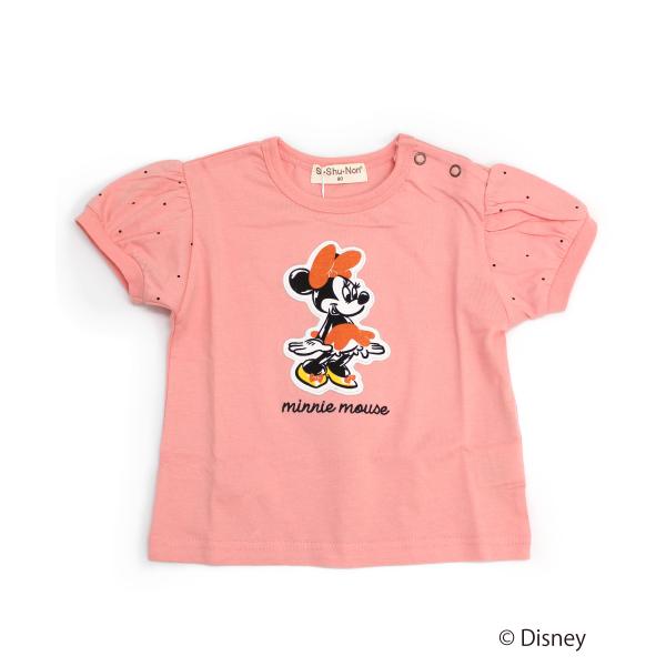 Si・Shu・Non 「ディズニー」パフ袖Tシャツ 「Disney」「ミニーマウス」 半袖 子供服 ...