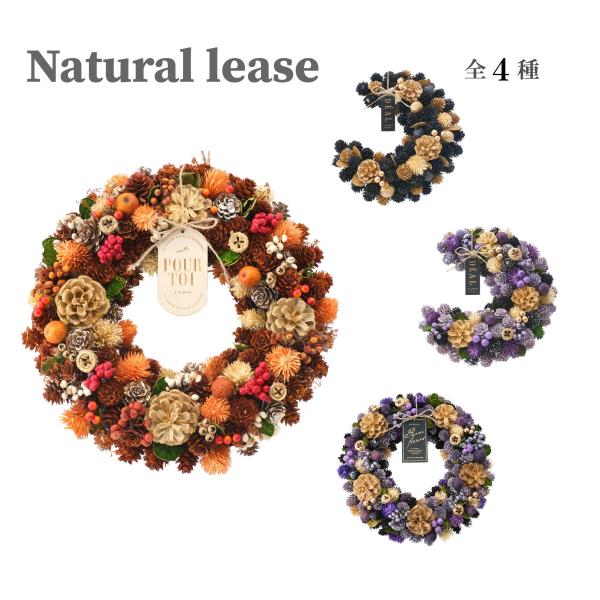 ナチュラルリース お花 ハロウィン ハンドメイド 天然素材 玄関 インテリア 秋冬 オータム まつぼ...