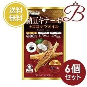 【×6個】ファイン 納豆キナーゼ＋ココナツオイル 90粒