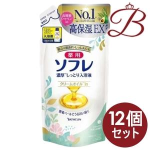 【×12個】バスクリン 薬用ソフレ 濃厚しっとり入浴液 リラックスサボンの香り 詰替え400ml