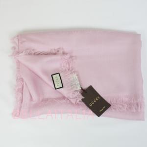 GUCCI（グッチ） レディース フラワー シルク スカーフ 黒 ピンク 花柄