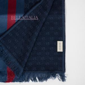 GG グッチ ストール マフラー GUCCI シルク入り GG柄 大判45×180cm
