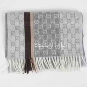 GUCCI（グッチ） レディース フラワー シルク スカーフ 黒 ピンク 花柄
