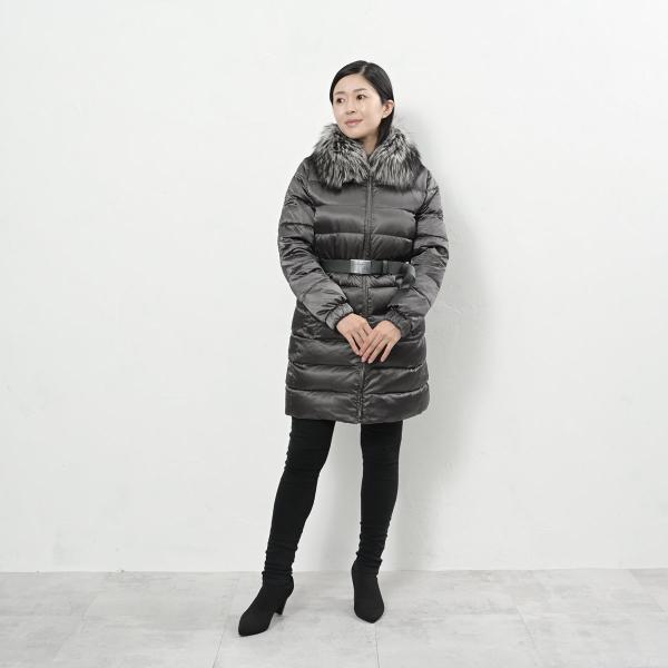 プラダ ダウン PRADA ジャケット コート レディース フォックスファー シルバー フード セー...