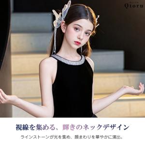 発表会ドレス 子供ドレス ロング丈 ノースリー...の詳細画像3