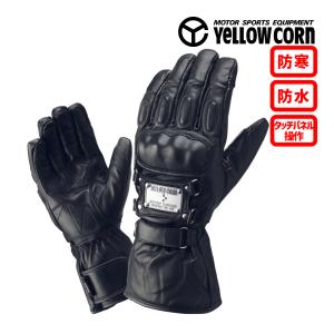YELLOW CORN YG-191S レザーグローブ ブラック L YeLLOW CORN（イエローコーン） YG-250 バイク バイクウェア レザー