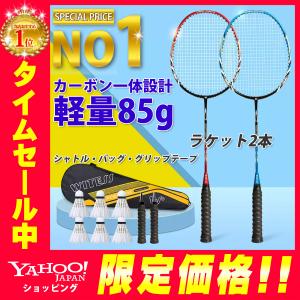 バドミントン ラケット 初心者 2本組 セット シャトル付き ケース バッグ 軽い 安い 軽量 ファミリー カーボン 送料無料