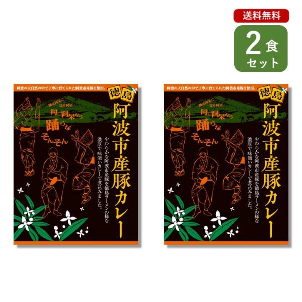 ご当地カレー 2個 セット （ 阿波市産豚カレー ） 徳島 ポークカレー 簡単調理 長期保存 ポイン...