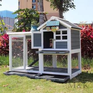 屋外 ウサギケージ ウサギバニーケージ 木製 層 アパートメントフラット リスハムスター M＆K（株） 取り外し チキン トレイ 小屋 換気 鶏
