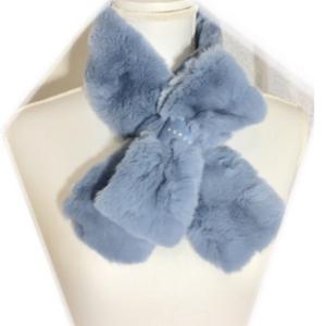 フルラ ファー マフラー リボン レッキス ブルー 水色 ファー