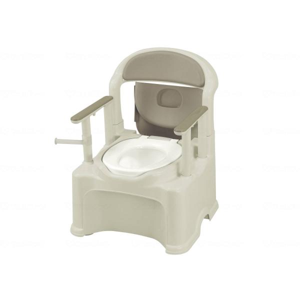 介護 簡易トイレ 介護用トイレ 非常用トイレ ポータブルトイレきらくPS2型 グレー 普通