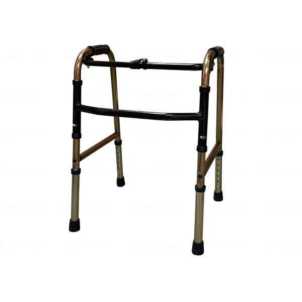 歩行器 高齢者 室内用 屋外 介護用品 歩行補助具 折りたたみ式歩行器　スモールタイプ　ブロンズ
