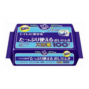 おしりふき 介護 Tトイレに流せるタップリ使えるおしりふき 100枚 ケース (24袋)｜belleclair1