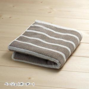 タオル バスタオル 約60×120cm ベージュ ボーダー 速乾 ふんわり 洗顔 吸水