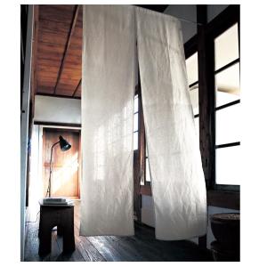 ベルメゾン のれん カフェカーテン フレンチリネン リネン 麻 シンプル ホワイト 約85×180cm