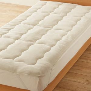 敷きパッド シングル 厚手 洗える あったか アイボリー 冬 マイクロファイバー 保温 中わた入り ベッドパッド ボリューム ふかふか 厚み 寝心地