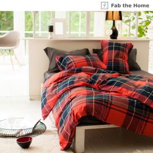 Fab the Home ファブザホーム 綿素材ツイルチェックの掛け布団カバー 枕カバー（約43×63cm用）｜bellemaison