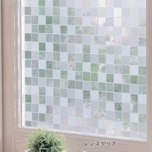 網入りガラスにも使える窓ガラスシート レンズクリア/約92×90(1枚) フラワー/約92×90(1枚)