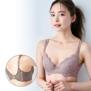 ブラジャー 脇高 下着レディース レディース下着 脇肉すっきり ワイヤー入り 脇肉 モールドブラ モールドカップブラ 総レース レース 幅広ストラップ フィット