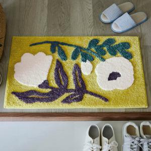 ふんわりマイクロファイバーの北欧調玄関マット 約70×120 約60×90